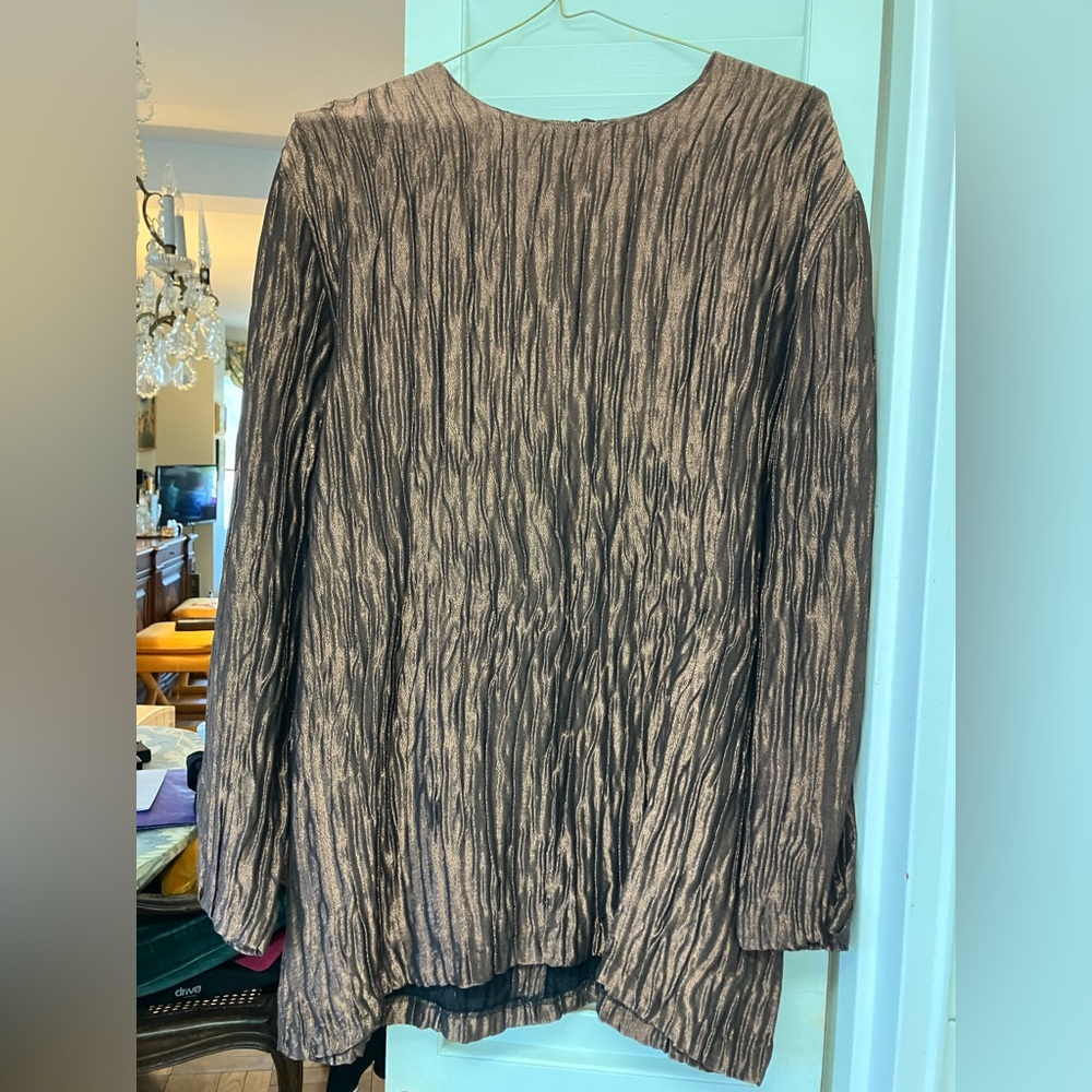 Mary Ann Restivo Bronze Long Sleeve Top